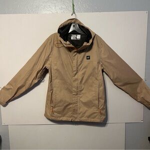 Dutch Brothers men’s nylon windbreaker,
 size small, color tan.